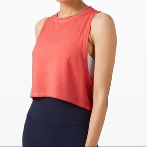 Lululemon Cut Back Crop Tank Top - Watermelon Red - Size 8